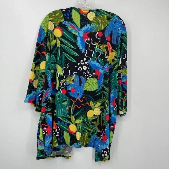 Cuddl Duds Cool & Airy Ultra Patch Pocket Wrap In Tropical Women's M Jungle - Picture 4 of 11